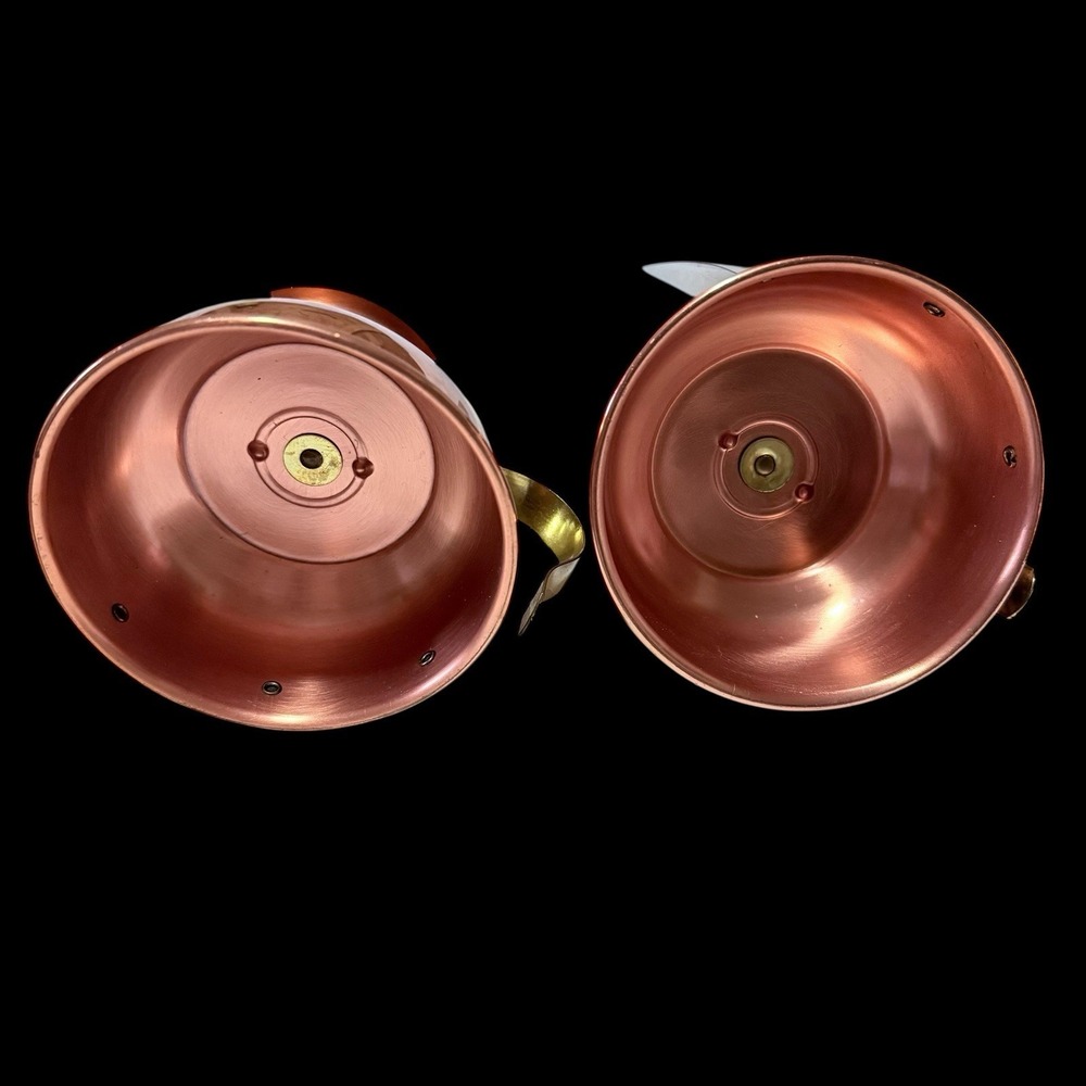 2 Vtg Coppercraft Guild Copper Storm Lamp Wall Sconce Candle Holders Rustic - Picture 6 of 6
